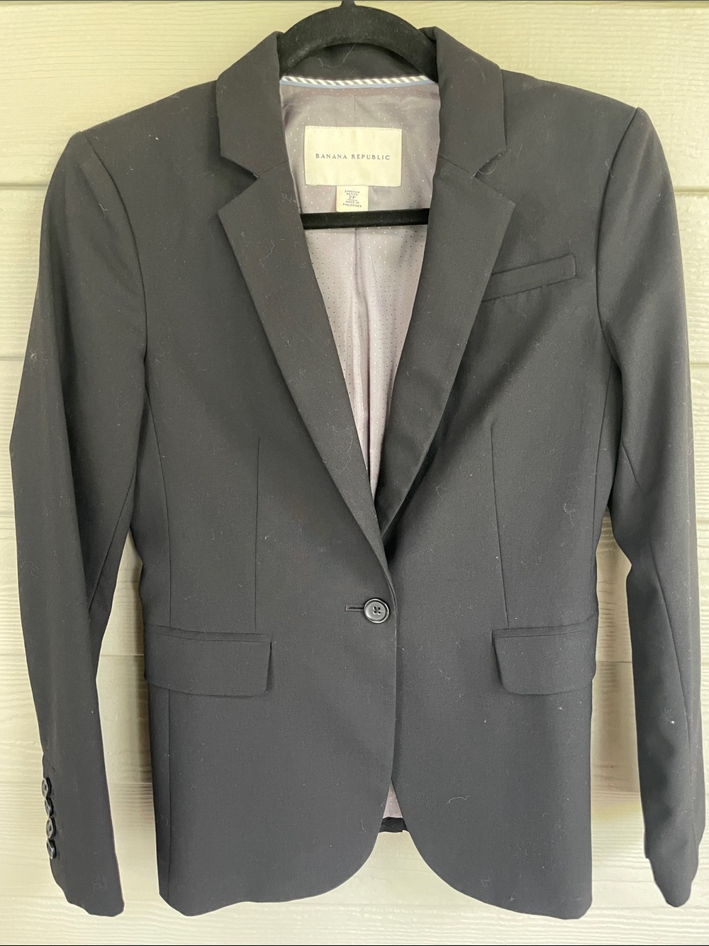 Banana Republic Black Single-Button Tailored Blazer
